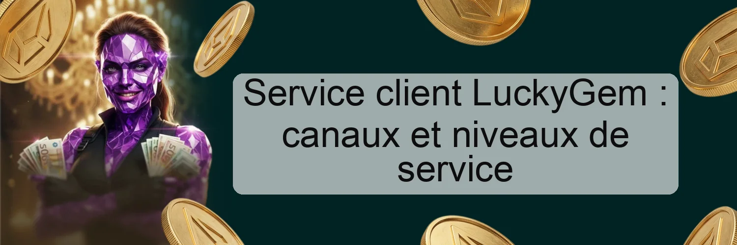 Service client LuckyGem : canaux et niveaux de service